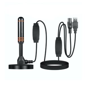 Antena de TV digital Base Magnética Con Amplificador USB negro