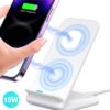 Cargador Inalámbrico Qi Carga Rápida 15w Compatible Para Iphone Color Blanco