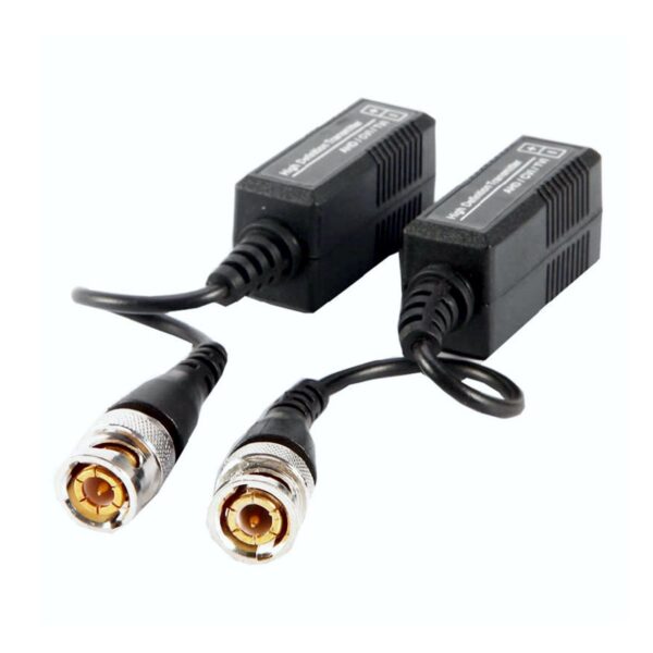 2 Tranceptor (Balun) Pasivo de Video por Cable UTP Con Terminales Push para Conexión Segura y Estable