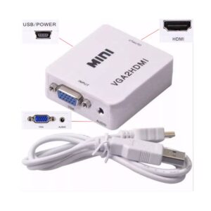 Mini Convertidor Adaptador De Señal VGA a HDMI 1080p Con Audio