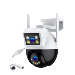 Camara De Seguridad Doble Lente 2+2mpx WIFI PTZ 360 grados Para Interiores y Exteriores
