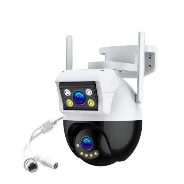 Camara De Seguridad Doble Lente 2+2mpx WIFI PTZ 360 grados Para Interiores y Exteriores