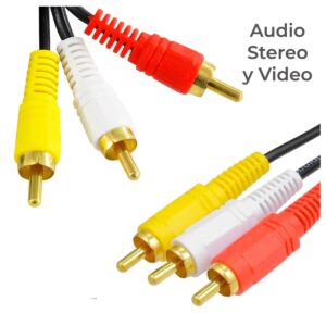 Cable Rca Macho a Macho 1.5 Metros Audio Estéreo y Video