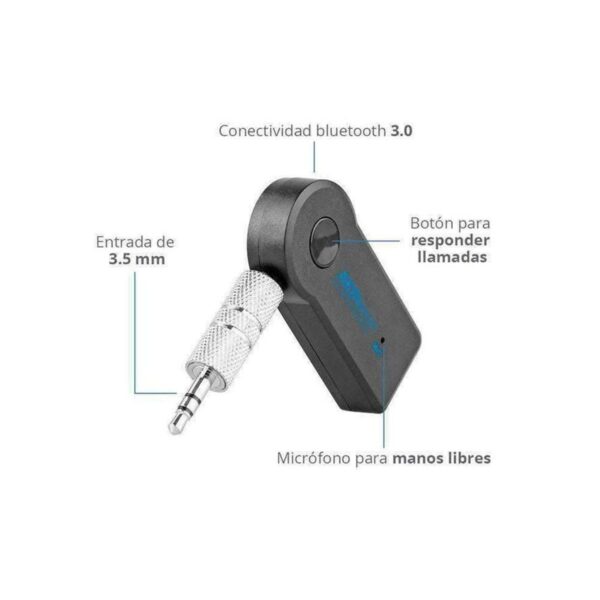 Receptor de Audio Bluetooth Recargable con Funcion Manos Libres