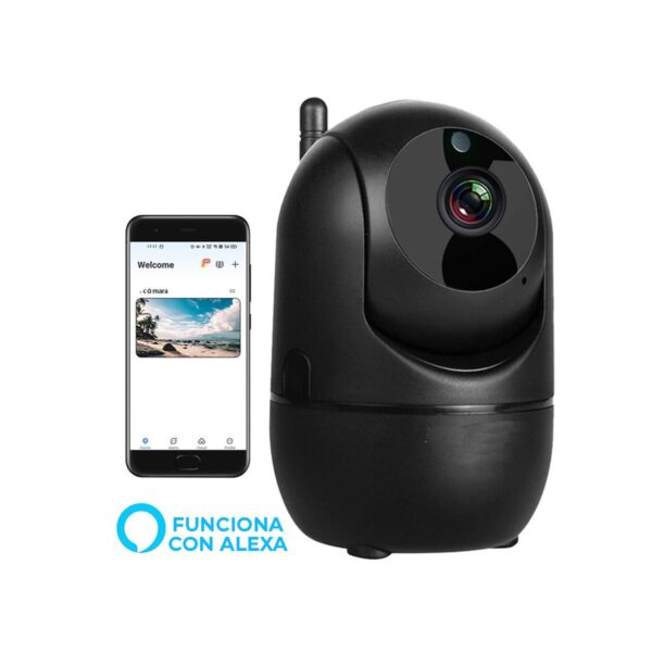 Camara De Seguridad WIFI 2.4 Y 5g 1080p Compatible Con Alexa Google Negro
