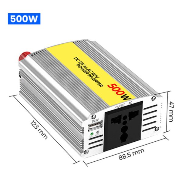 Inversor De Corriente Para Autos 12V - 500W Con Puerto USB y Casero