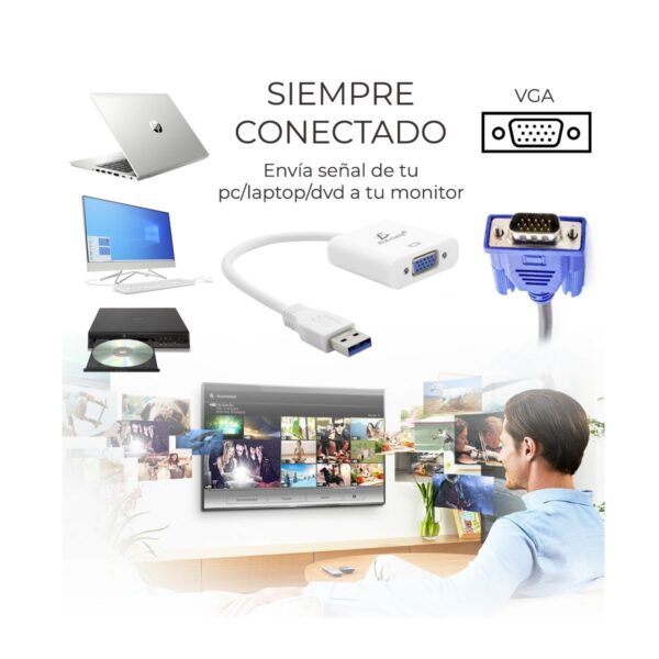 Adaptador Convertidor de USB 3.0 a VGA 1080p