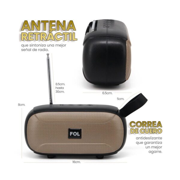 Bocina Bluetooth Con Radio FM y Antena