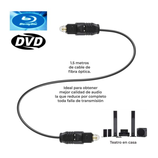 Cable De Fibra Optica Audio 3Mt Toslink Alta Calidad