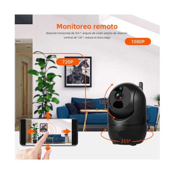 Camara De Seguridad WIFI 2.4 Y 5g 1080p Compatible Con Alexa Google Negro