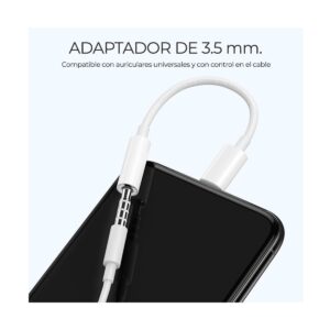 Adaptador de Audio Lightning o USB Tipo C a Auxiliar 3.5mm