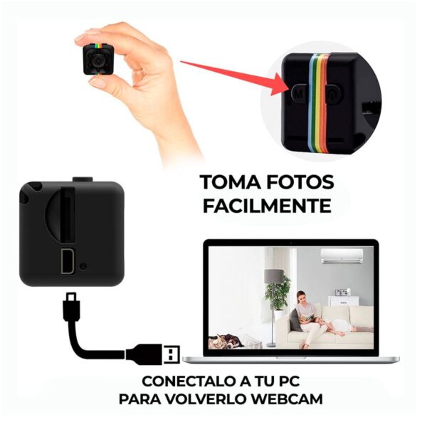 Mini Camara Discreta Vision Nocturna Color Negro REMATE