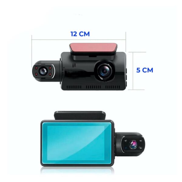 Camara Dashcam Para Autos Doble Lente Grabacion Frontal e Interna 1080p + 480p