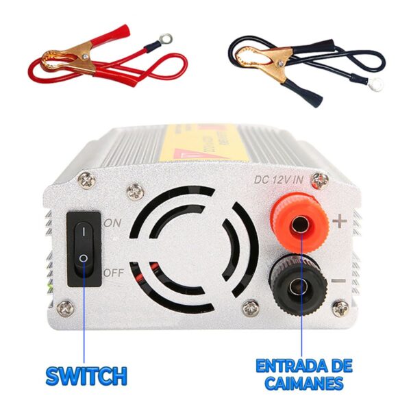 Inversor De Corriente Para Autos 12V - 500W Con Puerto USB y Casero