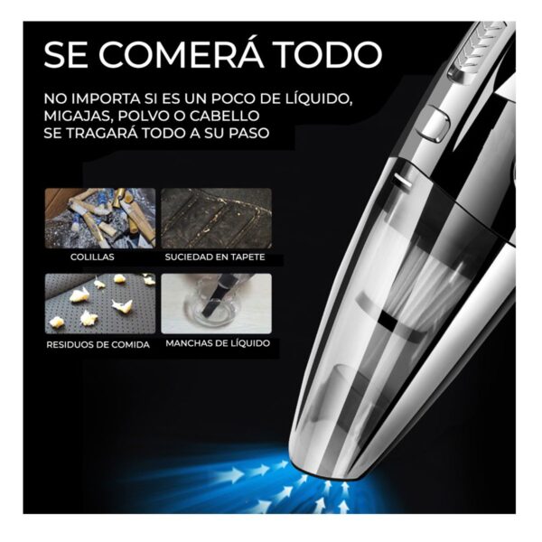 Aspiradora Portátil Recargable Inalámbrica Para Auto Incluye Accesorios