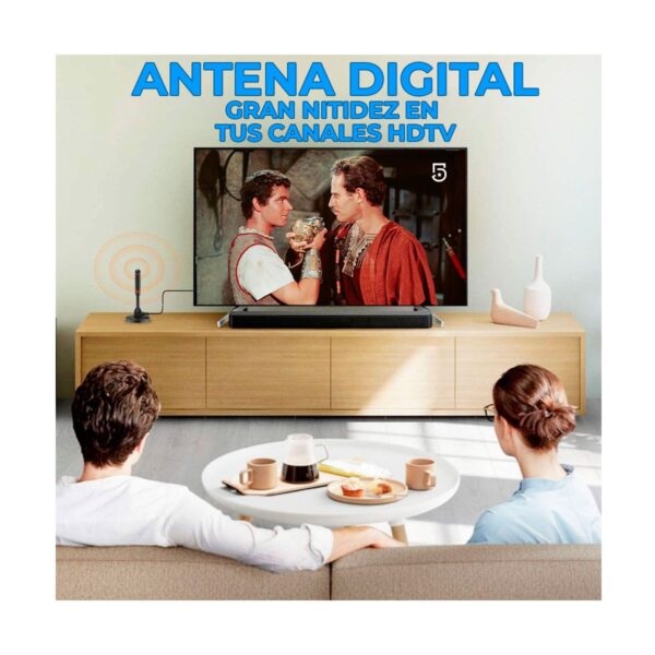 Antena de TV digital Base Magnética Con Amplificador USB negro