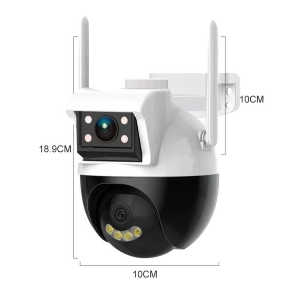 Camara De Seguridad Doble Lente 2+2mpx WIFI PTZ 360 grados Para Interiores y Exteriores