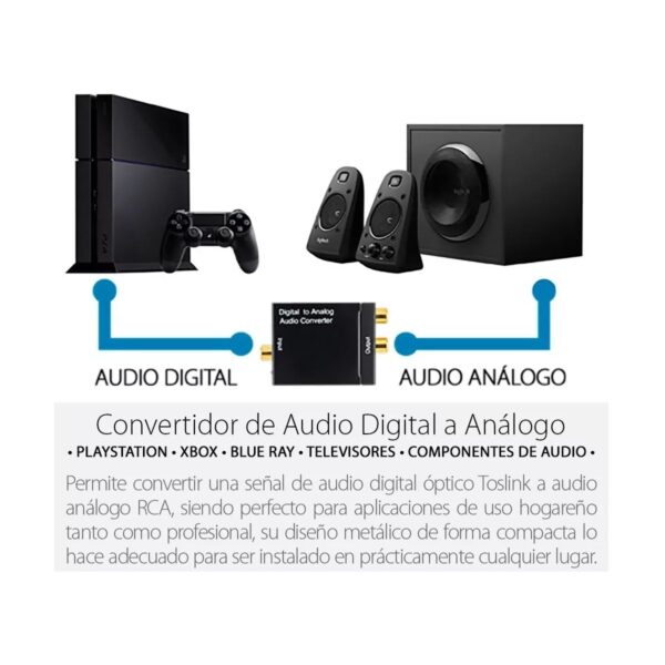 Convertidor De Audio Digital Toslink A Análogo Rca
