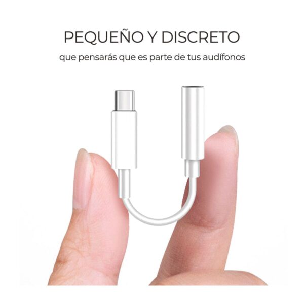 Adaptador de Audio Lightning o USB Tipo C a Auxiliar 3.5mm