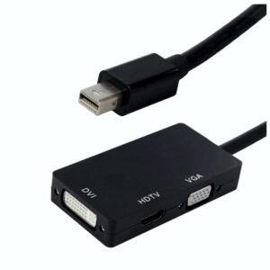 Adaptador Mini DisplayPort 3 en 1 a HDMI, VGA y DVI Compatible con Mac