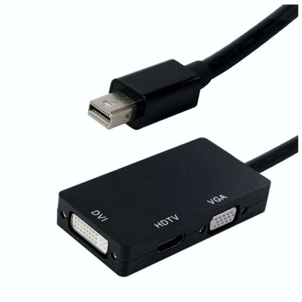 Adaptador Mini DisplayPort 3 en 1 a HDMI, VGA y DVI Compatible con Mac