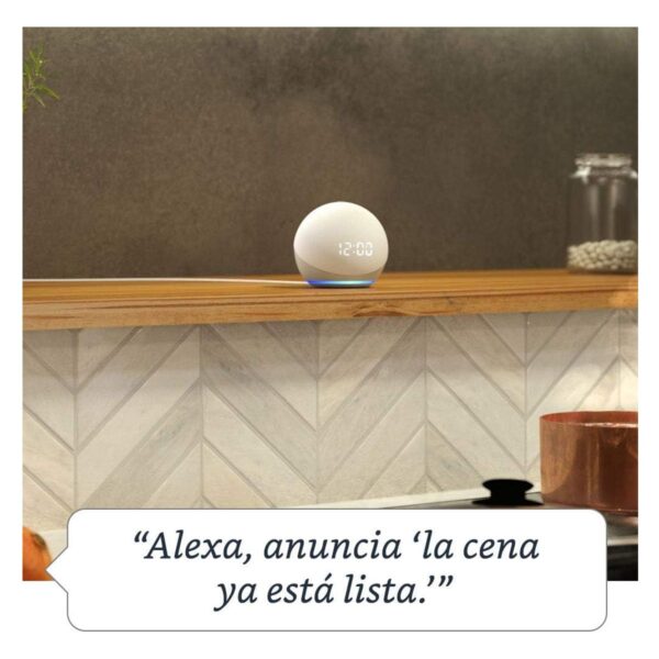 Amazon Echo Dot con Reloj 4a Generacion Blanca