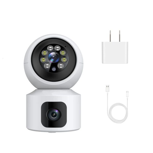 Camara De Seguridad Doble Lente HD 1080p WIFI PTZ 360 grados Android Iphone