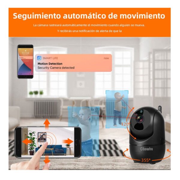 Camara De Seguridad WIFI 2.4 Y 5g 1080p Compatible Con Alexa Google Negro
