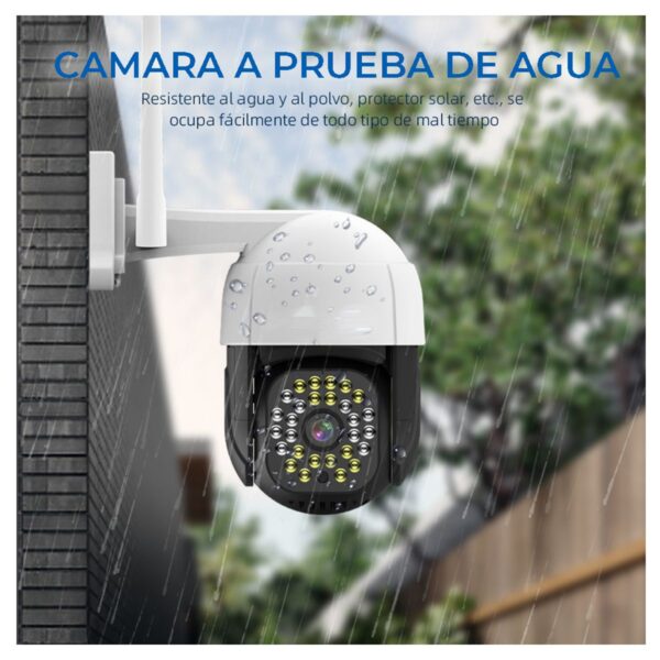 Camara IP WIFI Uso Interior o Exterior 3mpx Audio 2 Vías PTZ Compatible con Android o Iphone