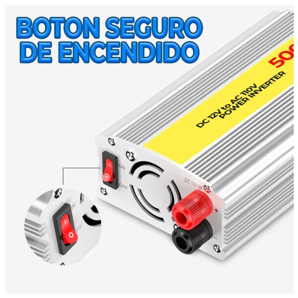 Inversor De Corriente Para Autos 12V - 500W Con Puerto USB y Casero