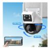 Camara De Seguridad Doble Lente 2+2mpx WIFI PTZ 360 grados Para Interiores y Exteriores