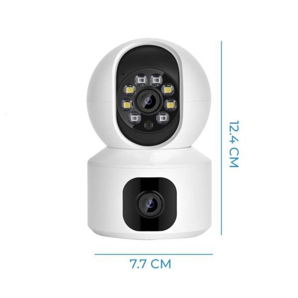 Camara De Seguridad Doble Lente HD 1080p WIFI PTZ 360 grados Android Iphone