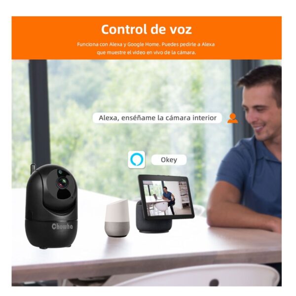 Camara De Seguridad WIFI 2.4 Y 5g 1080p Compatible Con Alexa Google Negro