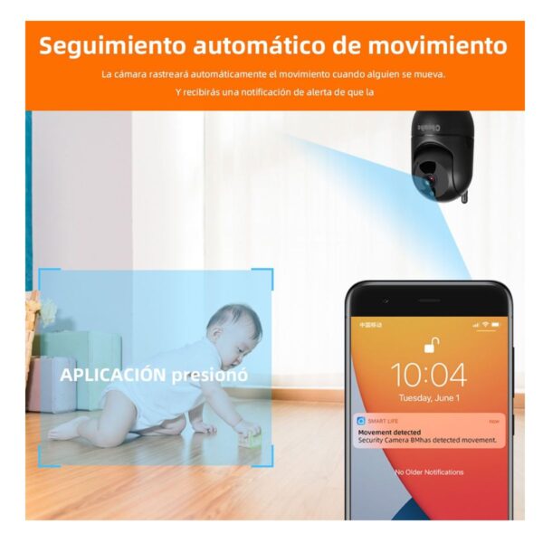 Camara De Seguridad WIFI 2.4 Y 5g 1080p Compatible Con Alexa Google Negro
