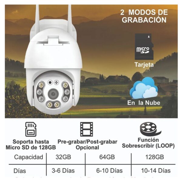 Camara WIFI PTZ Para Exteriores 2mpx FullHD Celular o PC