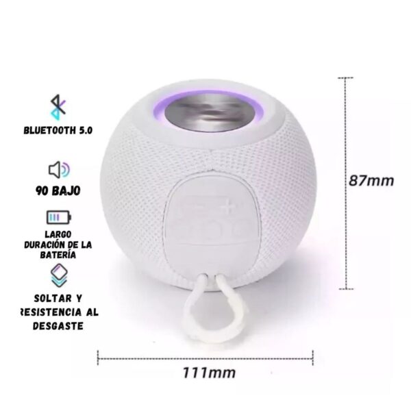 Bocina Bluetooth Portátil Anti salpicaduras Tipo Pod con Luz