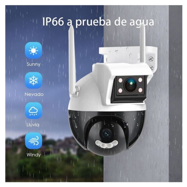 Camara De Seguridad Doble Lente 2+2mpx WIFI PTZ 360 grados Para Interiores y Exteriores