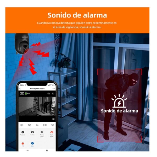 Camara De Seguridad WIFI 2.4 Y 5g 1080p Compatible Con Alexa Google Negro