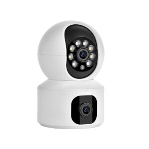 Camara De Seguridad Doble Lente HD 1080p WIFI PTZ 360 grados Android Iphone