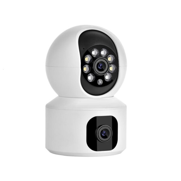 Camara De Seguridad Doble Lente HD 1080p WIFI PTZ 360 grados Android Iphone