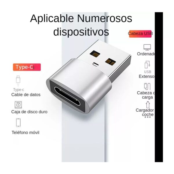 Adaptador OTG de USB Tipo C a USB Tipo A Celular Laptop