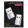 Adaptador OTG de USB Tipo C a USB Tipo A Celular Laptop
