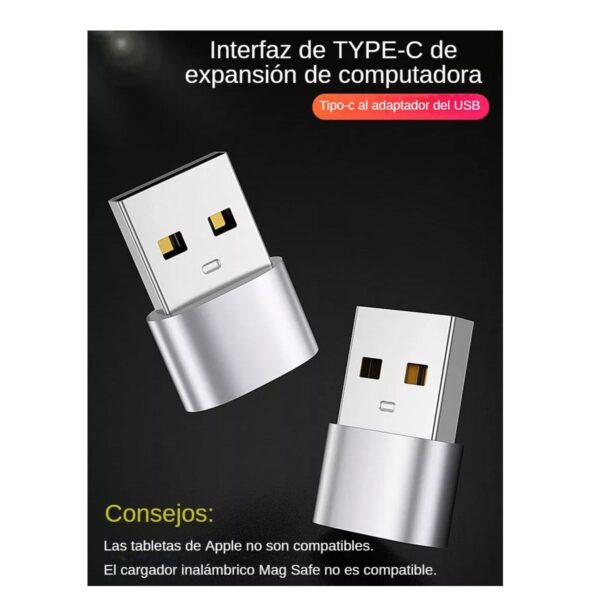 Adaptador OTG de USB Tipo C a USB Tipo A Celular Laptop