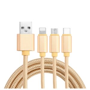 Cable de Carga 3 en 1 Micro USB Tipo C Lightning