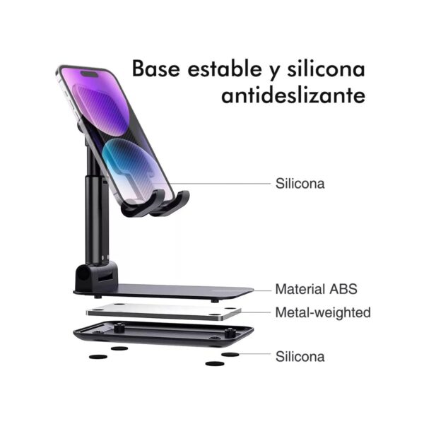 Base Soporte De Escritorio o Mesa Para Celular Tablet Ajustable y Plegable