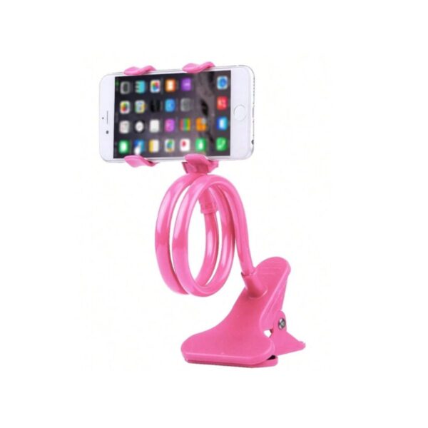Soporte Flexible Con Pinza De Mesa O Escritorio Para Celular Color Rosa