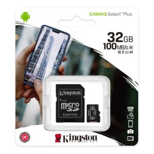 Memoria Flash Kingston Canvas Select Plus, 32GB MicroSDHC UHS-I Clase 10, con Adaptador