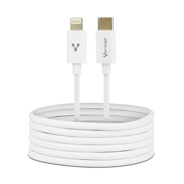 Vorago Cable Usb Tipo C A Lightning Blanco Compatible con iPhone iPad