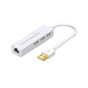 Adaptador Hub 3 Puertos USB mas Puerto Ethernet RJ45 Ideal para Laptop