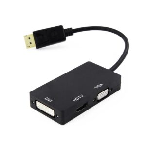Adaptador 3 En 1 dE DisplayPort Macho a HDMI/DVI/VGA Hembra